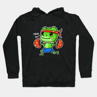 Goblincore Frog and Mushroom Weightlifting Hoodie